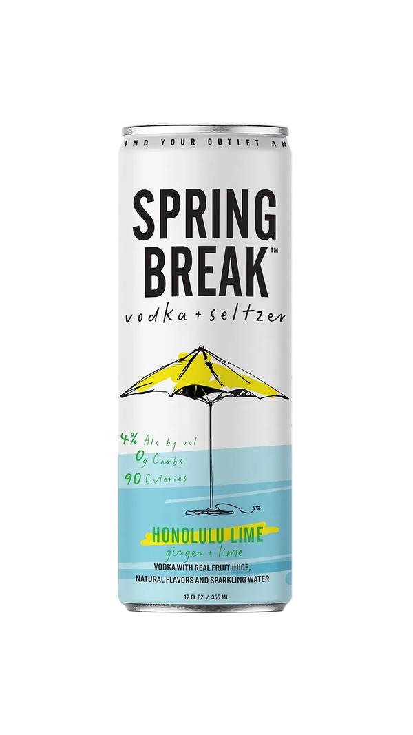 Spring Break vodka seltzer can lime flavor