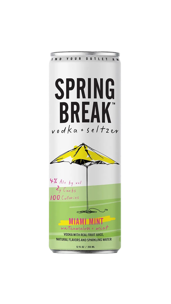 Spring Break vodka seltzer can mint flavor