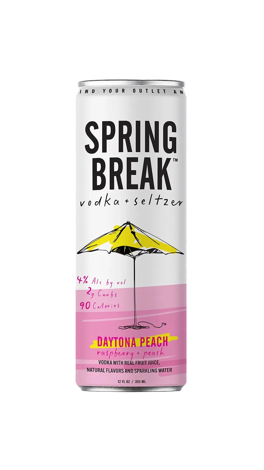 Spring Break vodka seltzer can peach flavor