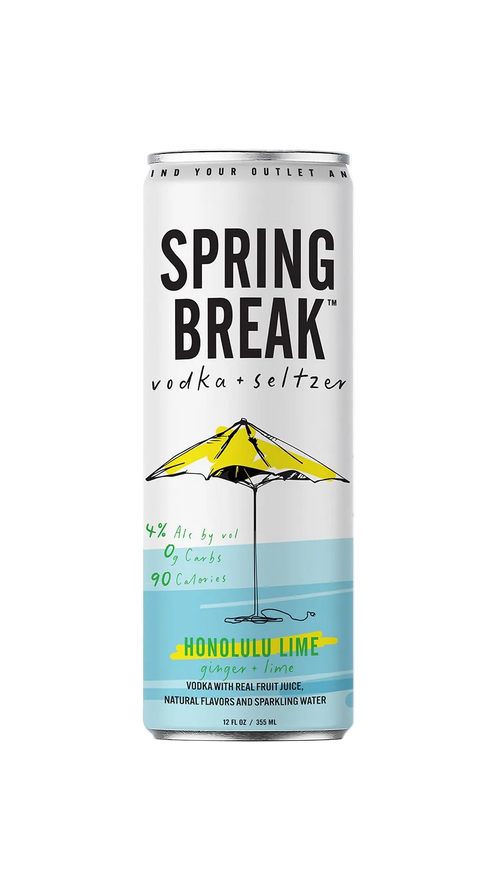 Spring Break vodka seltzer can lime flavor