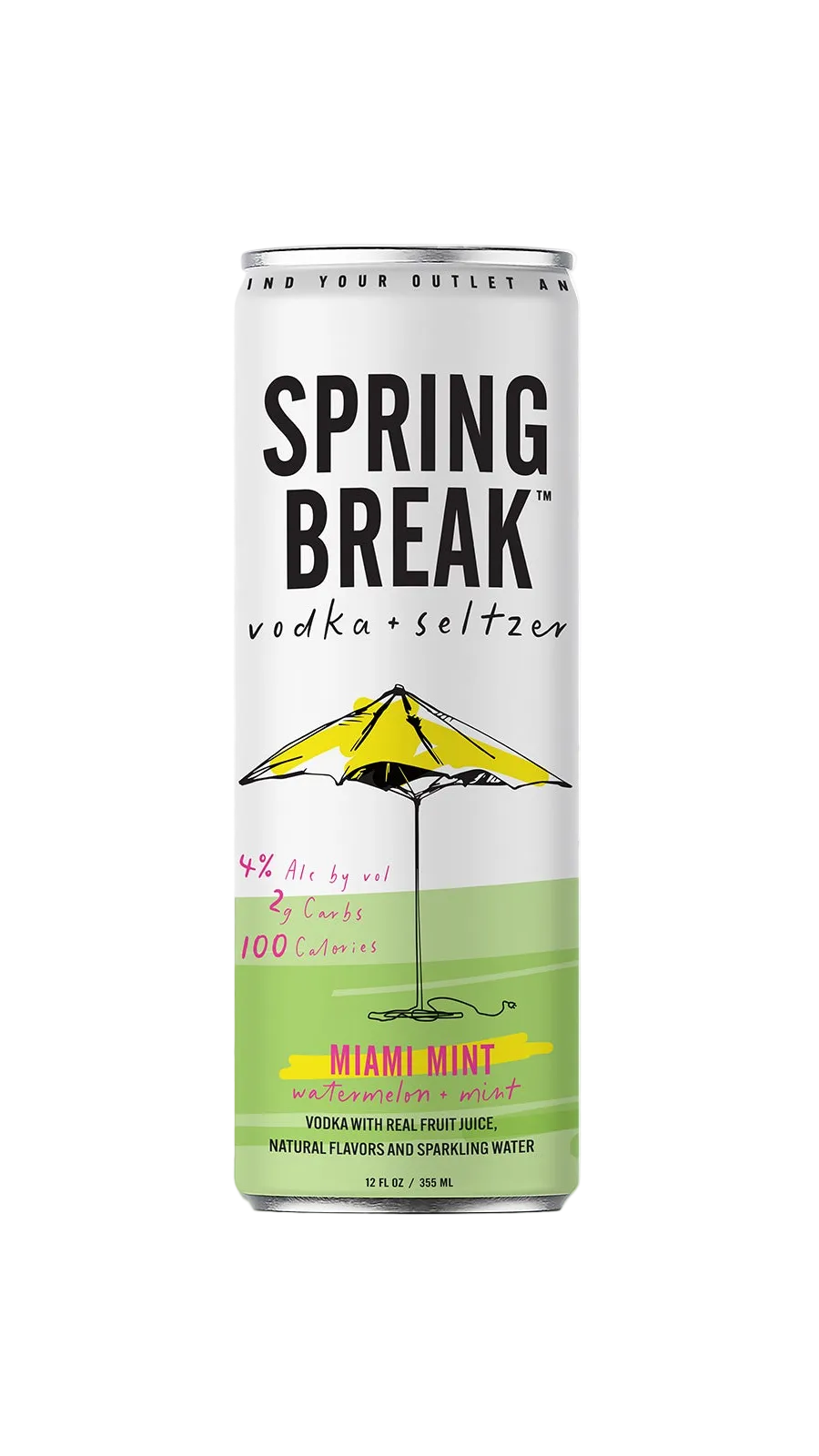 Spring Break vodka seltzer can mint flavor