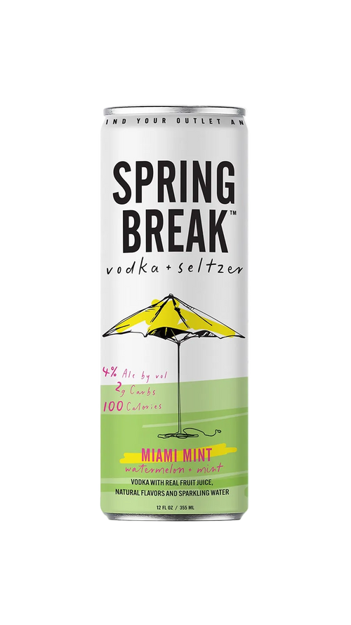 Spring Break vodka seltzer can mint flavor